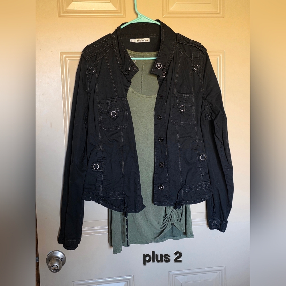 Maurices Black Utility Jacket for Women 2x